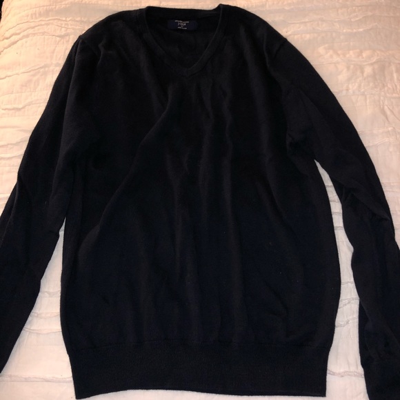 Men’s navy JCREW vneck sweater cotton w/ cashmere - Picture 1 of 2